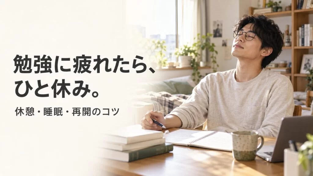 勉強につかれた時に少しでも回復する方法を解説!!の画像